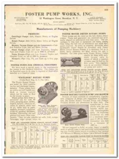 Foster Pump Works Inc 1945 vintage industrial catalog chemical machine