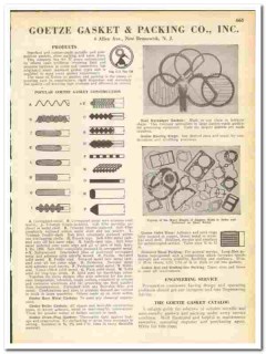 Goetze Gasket Packing Company 1945 vintage industrial catalog asbestos