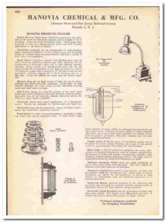 Hanovia Chemical Mfg Company 1945 vintage industrial catalog Hanovia Chemical Mfg Company 1945 vintage industrial catalog