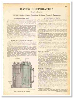 Haveg Corp 1945 vintage industrial catalog asbestos molded plastic
