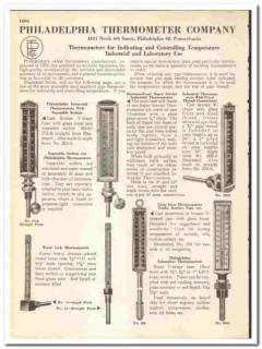 Philadelphia Thermometer Company 1945 vintage industrial catalog Philadelphia Thermometer Company 1945 vintage industrial catalog