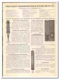 Precision Thermometer Instrument Company 1945 vintage catalog Precision Thermometer Instrument Company 1945 vintage catalog