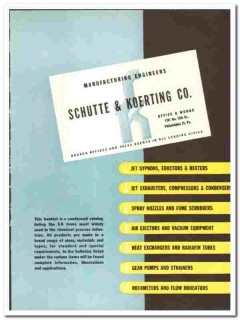 Schutte Koerting Company 1945 vintage catalog chemical process Schutte Koerting Company 1945 vintage catalog chemical process