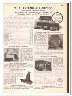 W A Taylor Company 1945 vintage industrial catalog pH water analysis W A Taylor Company 1945 vintage industrial catalog pH water analysis