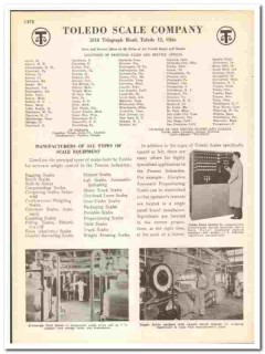 Toledo Scale Company 1945 vintage industrial catalog hopper floor dial Toledo Scale Company 1945 vintage industrial catalog hopper floor dial