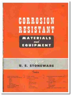 U S Stoneware Company 1945 vintage industrial catalog corrosion resist U S Stoneware Company 1945 vintage industrial catalog corrosion resist