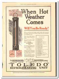 Refrigeration Engineering Company 1919 vintage ice cream ad Toledo Refrigeration Engineering Company 1919 vintage ice cream ad Toledo