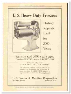 U S Freezer Machine Corp 1919 vintage ice cream ad Heavy Duty U S Freezer Machine Corp 1919 vintage ice cream ad Heavy Duty