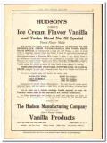 Hudson Mfg Company 1919 vintage ice cream ad vanilla flavor products