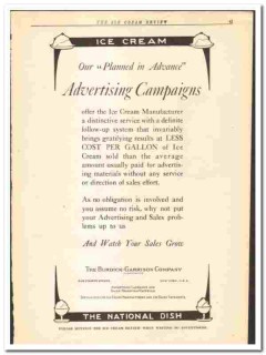 Burdick-Garrison Company 1920 vintage media ad ice cream advertising