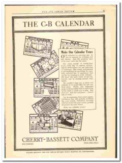 Cherry-Bassett Company 1920 vintage ice cream ad Our Calendar Yours