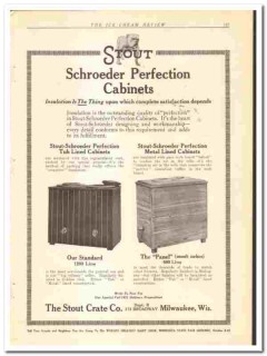 Stout Crate Company 1921 vintage ice cream ad Schroeder Cabinets Stout Crate Company 1921 vintage ice cream ad Schroeder Cabinets