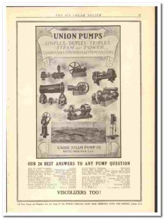 Union Steam Pump Company 1921 vintage ice cream ad Simplex Duplex Union Steam Pump Company 1921 vintage ice cream ad Simplex Duplex