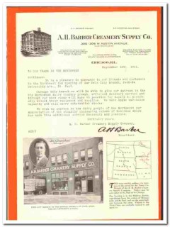 A H Barber Creamery Supply Company 1921 vintage ice cream ad Twin City A H Barber Creamery Supply Company 1921 vintage ice cream ad Twin City