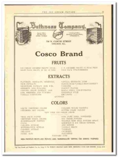 Sethness Company 1921 vintage ice cream ad Cosco Brand fruits extracts Sethness Company 1921 vintage ice cream ad Cosco Brand fruits extracts
