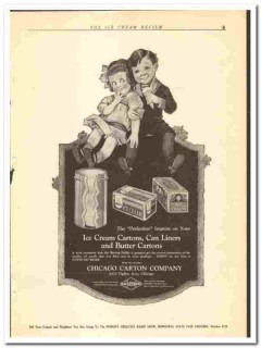 Chicago Carton Company 1921 vintage box ad ice cream can liners Chicago Carton Company 1921 vintage box ad ice cream can liners
