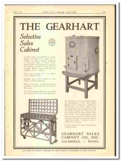 Gearhart Sales Cabinet Company 1924 vintage ice cream ad Selective