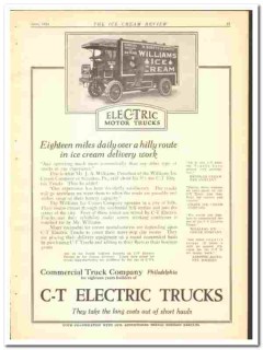 Commercial Truck Company 1924 vintage ad electric Williams Ice Cream