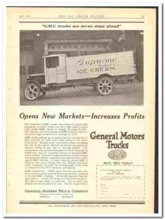 General Motors Truck Company 1924 vintage ad Supreme Ice Cream