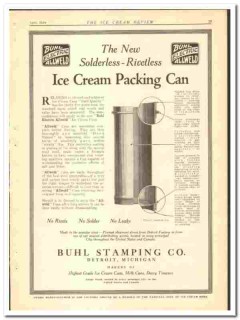 Buhl Stamping Company 1924 vintage ice cream ad packing cans