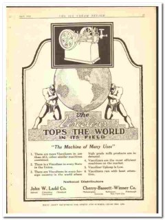 Cherry-Bassett-Winner Company 1924 vintage ice cream ad Viscolizer