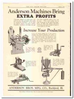 Anderson Bros Mfg Company 1928 vintage ice cream ad machines profits Anderson Bros Mfg Company 1928 vintage ice cream ad machines profits