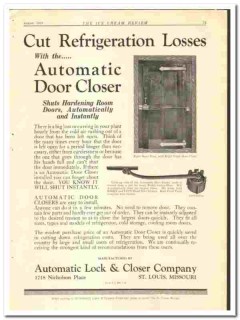 Automatic Lock Closer Company 1928 vintage hardware ad ice cream door Automatic Lock Closer Company 1928 vintage hardware ad ice cream door