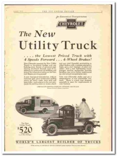 Chevrolet Motor Company 1928 vintage truck ad Utility Pevely Dairy