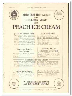 Cincinnati Fruit Extract Works 1928 vintage ice cream ad peach Reyam Cincinnati Fruit Extract Works 1928 vintage ice cream ad peach Reyam