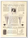 McLaren-Consolidated Cone Corp 1928 vintage ice cream ad advertising