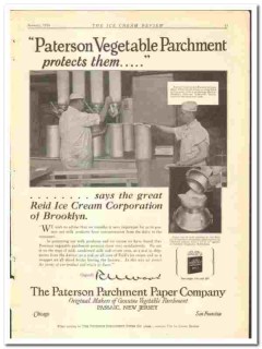 Paterson Parchment Paper Company 1928 vintage ice cream ad Reid Paterson Parchment Paper Company 1928 vintage ice cream ad Reid