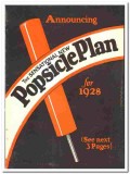 Popsicles Inc 1928 vintage ice cream ad Announcing Sensational Plan