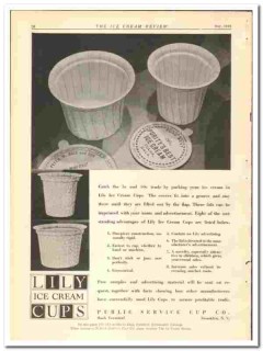 Public Service Cup Company 1928 vintage ice cream ad Lily 5 10 cent Public Service Cup Company 1928 vintage ice cream ad Lily 5 10 cent