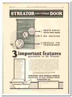 Streator Cold Storage Door Company 1928 vintage ice cream ad Streator Cold Storage Door Company 1928 vintage ice cream ad