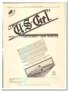United States Gelatine Company 1928 vintage ice cream ad stabilizer United States Gelatine Company 1928 vintage ice cream ad stabilizer