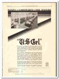 United States Gelatine Company 1928 vintage ice cream ad United States Gelatine Company 1928 vintage ice cream ad