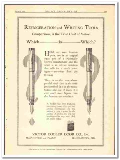 Victor Cooler Door Company 1928 vintage ice cream ad refrigeration Victor Cooler Door Company 1928 vintage ice cream ad refrigeration
