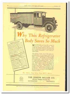 Joseph Miller Company 1929 vintage truck ad Kolbets Ice Cream