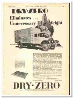 Dry-Zero Corp 1929 vintage truck ad insulation ice cream delivery