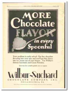 Wilbur-Suchard Chocolate Company 1929 vintage ice cream ad more flavor
