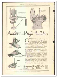 Anderson Bros Mfg Company 1929 vintage ice cream ad profit-builders Anderson Bros Mfg Company 1929 vintage ice cream ad profit-builders