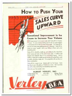 Albert Verley Inc 1933 vintage ice cream ad sales curve BFA flavor Albert Verley Inc 1933 vintage ice cream ad sales curve BFA flavor