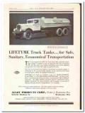 Alloy Products Corp 1933 vintage truck ad stainless Lifetyme Tanks