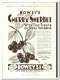 Boweys Inc 1933 vintage ice cream ad Cherry Sherbet real cherries