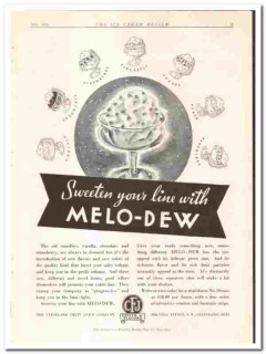 Cleveland Fruit Juice Company 1933 vintage ice cream ad Melo-Dew Cleveland Fruit Juice Company 1933 vintage ice cream ad Melo-Dew