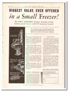 Creamery Package Mfg Company 1933 vintage ice cream ad small freezer