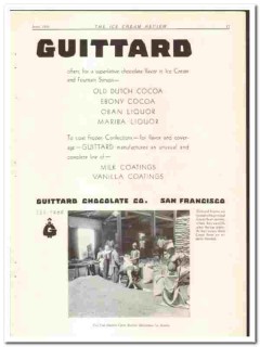 Guittard Chocolate Company 1933 vintage ice cream ad flavor syrups