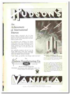 Hudson Mfg Company 1933 vintage ice cream ad Vanilla Products interest
