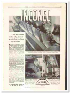 International Nickel Company 1933 vintage ice cream ad Inconel alloy