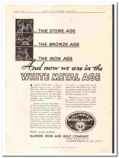 Illinois Iron Bolt Company 1933 vintage ice cream ad White Metal Age